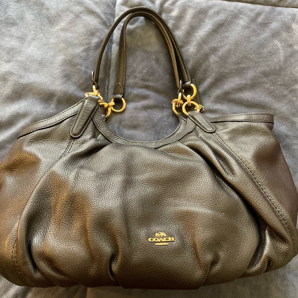 Coach Black Leather Shoulder Bag